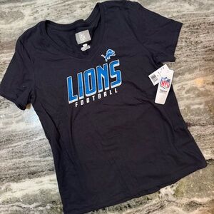 NWT Detroit Lions Football Black and Blue Women's Short Sleeve Tee